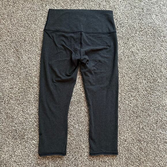 Lululemon Wonder Under Roll Down dark gray cropped leggings size 10 - Picture 4 of 11